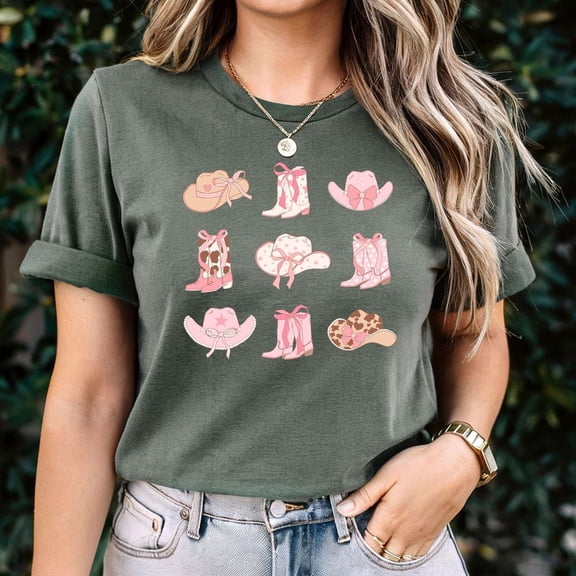 Pink Cowgirl Boots and Hat Shirt, Country Concert Tee, Western Graphic Tee Women, Oversized Graphic Tee, Cute Country Shirts, Cowgirl Shirt All Size S-5Xl