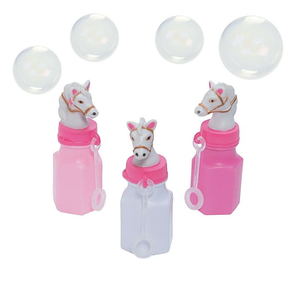 Pink Cowgirl Bubble Bottles - Party Favors - 12 Pieces