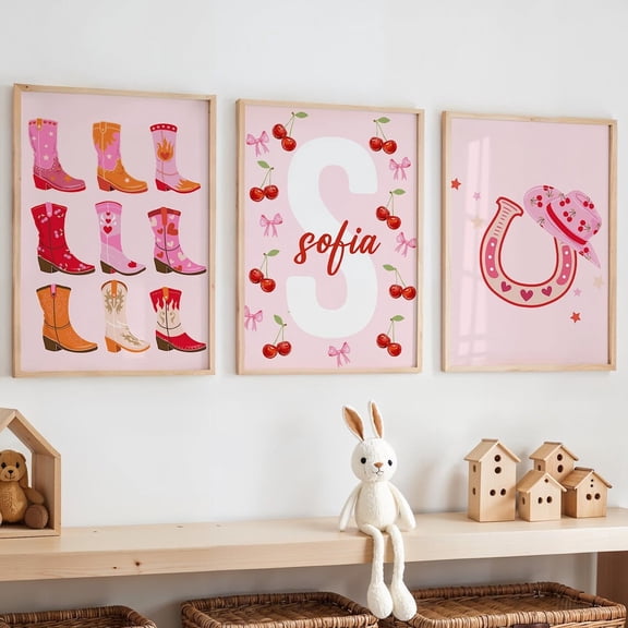 Pink Cowgirl Themed Bedroom Cowgirl Nursery Poster Western Girls Room Cowgirl Boots Poster Rustic Bedroom Poster Cowgirl Wall Art Prints Set 3