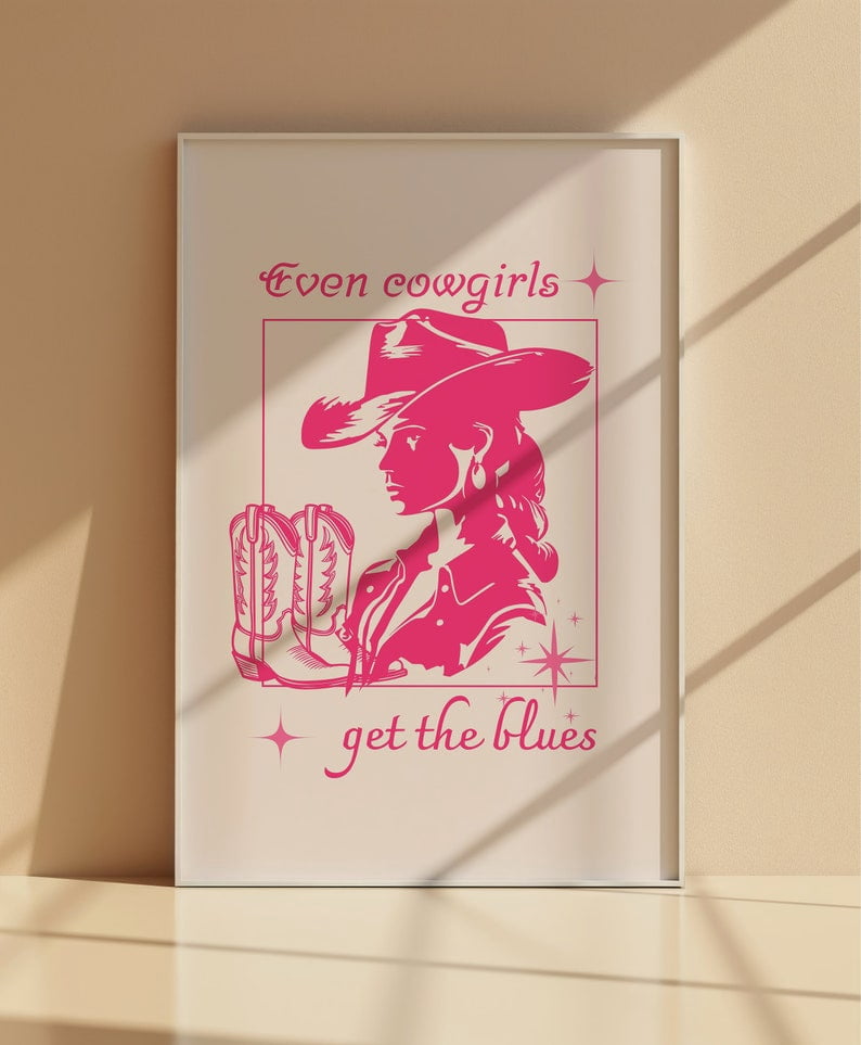 Pink Cowgirl Wall Art: Trendy Western Poster Pdf & Jpg, Unframed Canvas ...