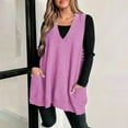 thumbnail image 1 of Pink Cozy Pocket Sweater Vest Women Womens Sleeveless Sweater Vest V Neck Loose Knit Casual Flattering Tunic Top, 1 of 6