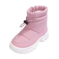 thumbnail image 1 of Pink Cozy Winter Boots For Children 7-14 Years, Fleece Lining With Snowflake Design, High Top, Comfortable Soft Sole, 1 of 3