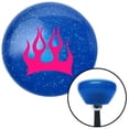 thumbnail image 1 of Pink Crescent Flames Blue Retro Metal Flake Shift Knob with M16 x 1.5 Insert Auto Brody, 1 of 1
