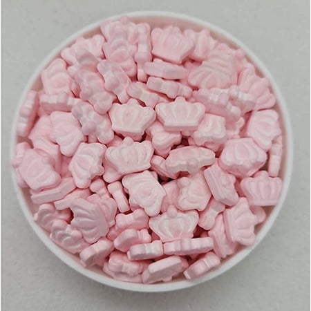Pink Crown Candy Confetti Sprinkles Cake, Cookies, Donuts, Cakepop Toppings, 4 oz.