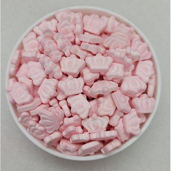 Pink Crown Candy Confetti Sprinkles Cake, Cookies, Donuts, Cakepop Toppings, 4 oz.