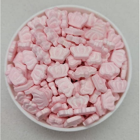 Pink Crown Candy Confetti Sprinkles Cake, Cookies, Donuts, Cakepop Toppings, 4 oz.