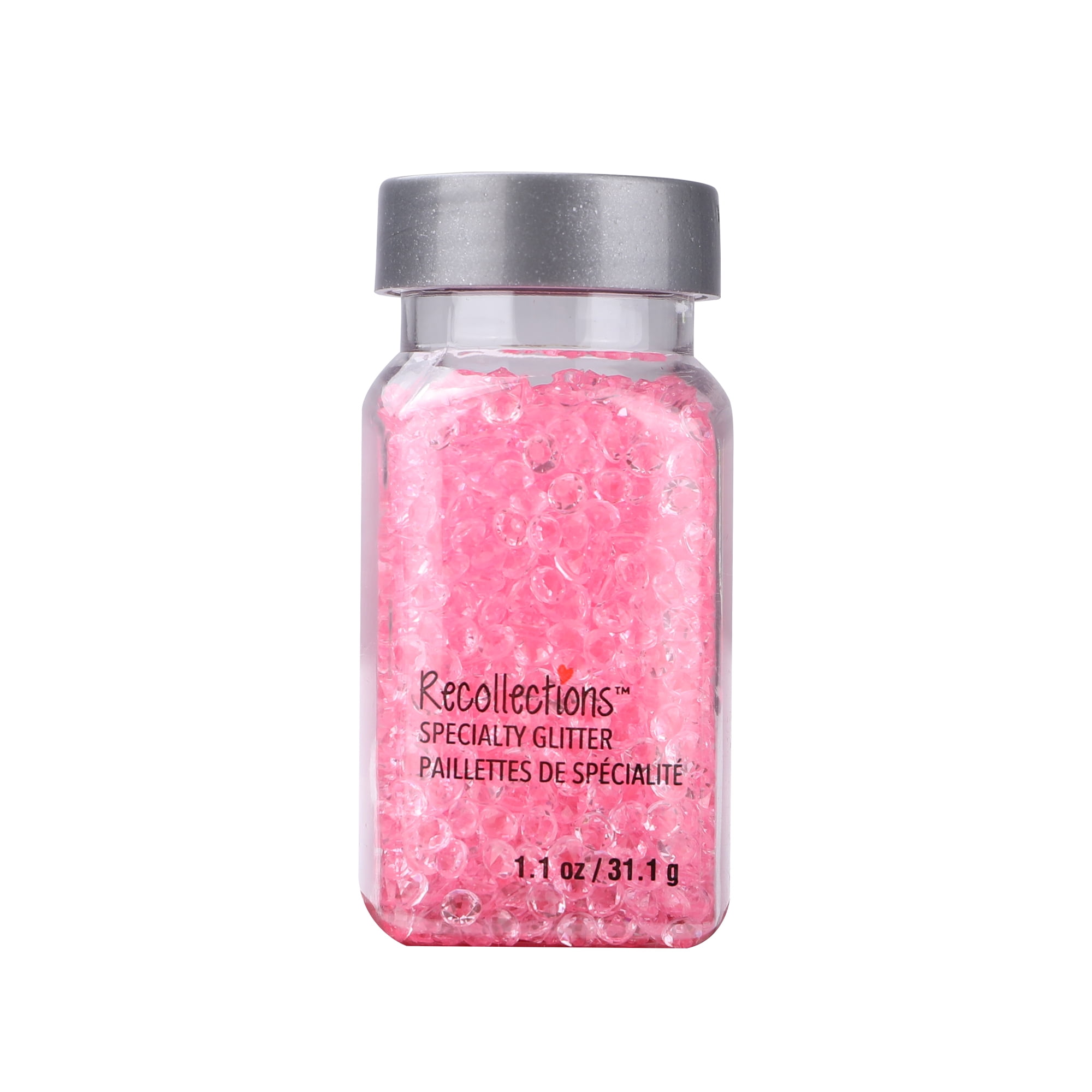 Recollections Pink Crystal Specialty Glitter - 1.1 oz. Jars, Acrylic Glitter for Crafts, Scrapbooking & DIY Projects, Assorted Colors, 12 Pack