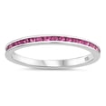 thumbnail image 1 of Pink Cubic Zirconia Stacking Eternity Wedding Ring .925 Sterling Silver Band Jewelry Female Size 7, 1 of 4