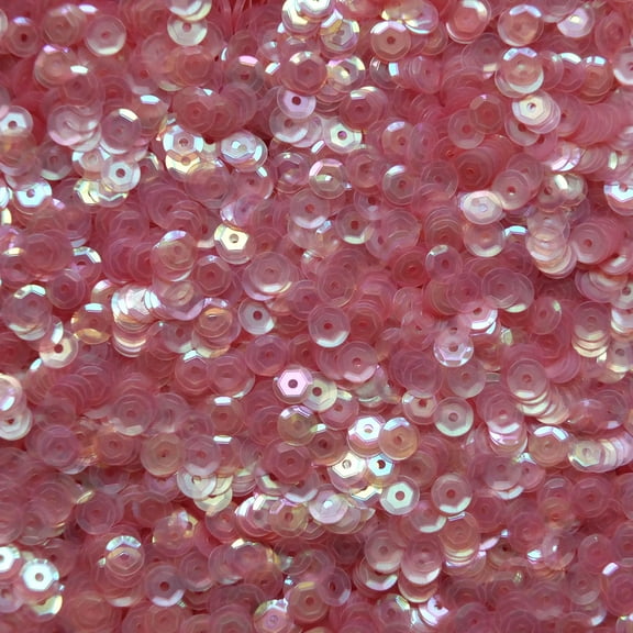Pink Cup Sequins 5mm Crystal Rainbow Iris Iridescent Made in USA