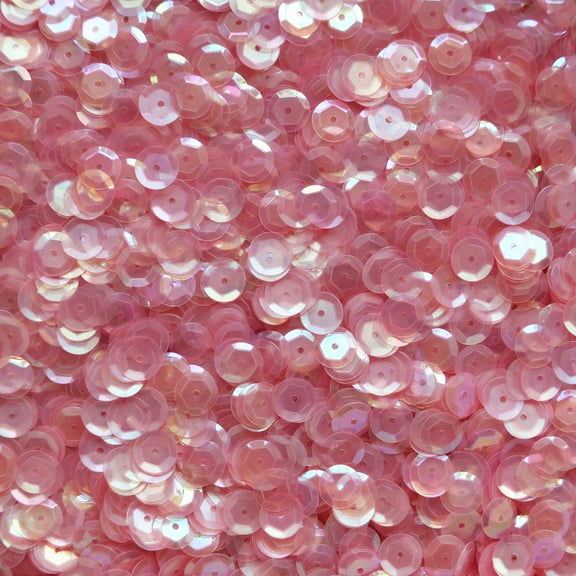 Pink Cup Sequins 8mm Crystal Rainbow Iris Iridescent Made in USA