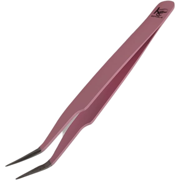 Pink Curved Tweezers | Beauty & Lash Extension Tweezers