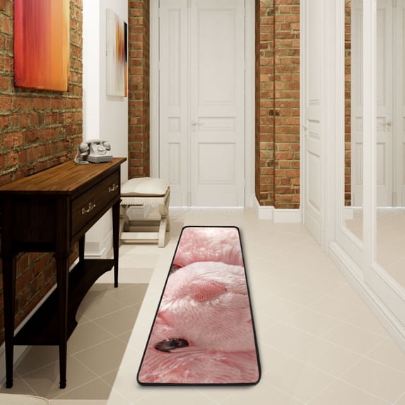 Pink Cute Bear Runner Rug Ares Rug Non-Slip Laundry Rug 72×24 inch Soft Washable for Bedroom Bathroom Kitchen Living Room