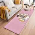 thumbnail image 1 of Pink Cute Cat 2'x6' Runner Rugs for Hallway Kitchen Bedside Non Slip Washable, Cartoon Funny Heater Cats Entryway Rug Runners with Rubber Backing, Long Carpet Runner for Laundry Room, 1 of 8
