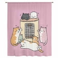 thumbnail image 1 of Pink Cute Cat Sheer Curtains 108 Inches Extra Long, Cartoon Funny Heater Cats Light Filering Curtains, Privacy Drapes Simi Floor to Veiling Curtain for Living Room Bedroom Large Window Treatment, 1 of 9