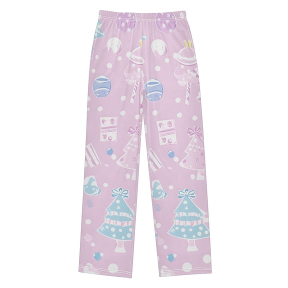 Pink Cute Christmas Pajama Pants Soft Lightweight Lounge Pants Bottoms Sleep Pants Warm Comfy