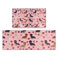 thumbnail image 1 of Pink Cute Dachshund Dog and Love Heart Kitchen Rugs Sets Of 2,Anti Fatigue Kitchen Mat Rugs Non Slip Washable,Decorative Kitchen Floor Mats for Kitchen,Sink,Laundry,17"x30"+17"x47", 1 of 7