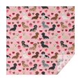 thumbnail image 1 of Pink Cute Dachshund Dog and Love Heart Square Tablecloth,Waterproof Square Table Cover,Wipeable Spillproof Washable Table Cover for Home Kitchen Party Decor 52"x52"(132x132cm), 1 of 6