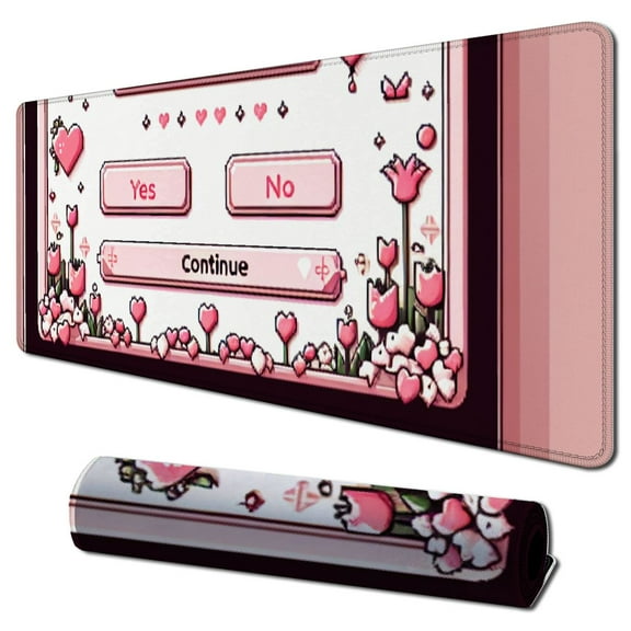 Pink Cute Desk Mat Mouse Pad Gaming Desk Pad XXL, Pastel Strawberry Milk Mousepad Large, Aesthetic Laptop Keyboard Mats for Desk, Full Desk Mouse Mat for Women Girl