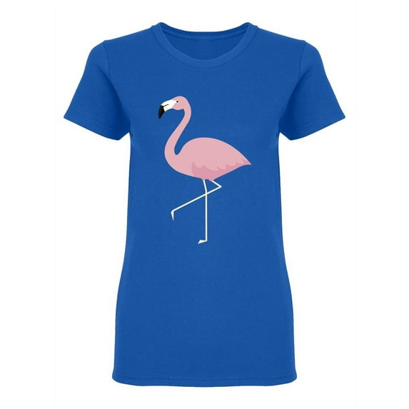 Pink Cute Flamingo Flat Design Shaped T-Shirt Women -Image by Shutterstock, Female Medium