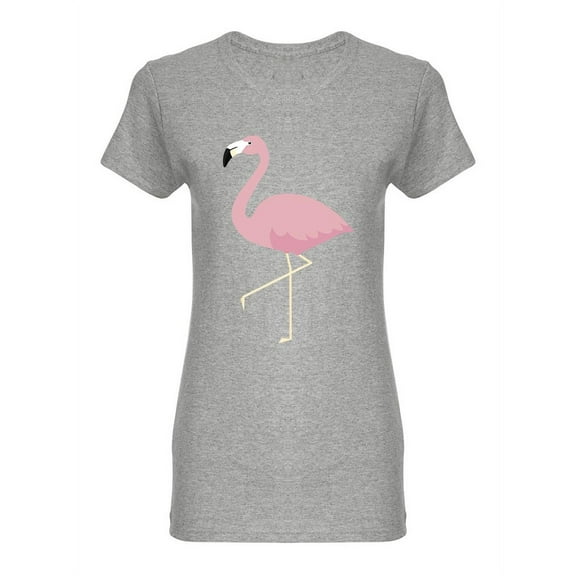 Pink Cute Flamingo Flat Design Shaped Tee Women's -Image by Shutterstock