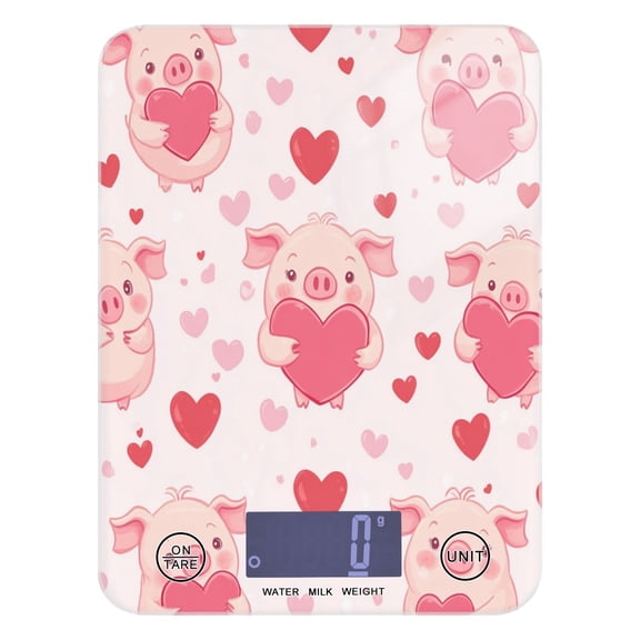 Pink Cute Pigs Food Scale Digital Kitchen Scale Waterproof Grams Ounces lbs for For Baking and Cooking