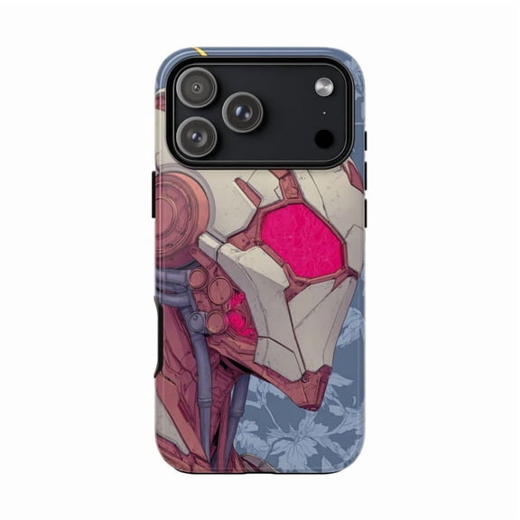 Pink Cyborg Abstract Digital Mech Art Case with iPhone 17 to 11 Pro Max H01583