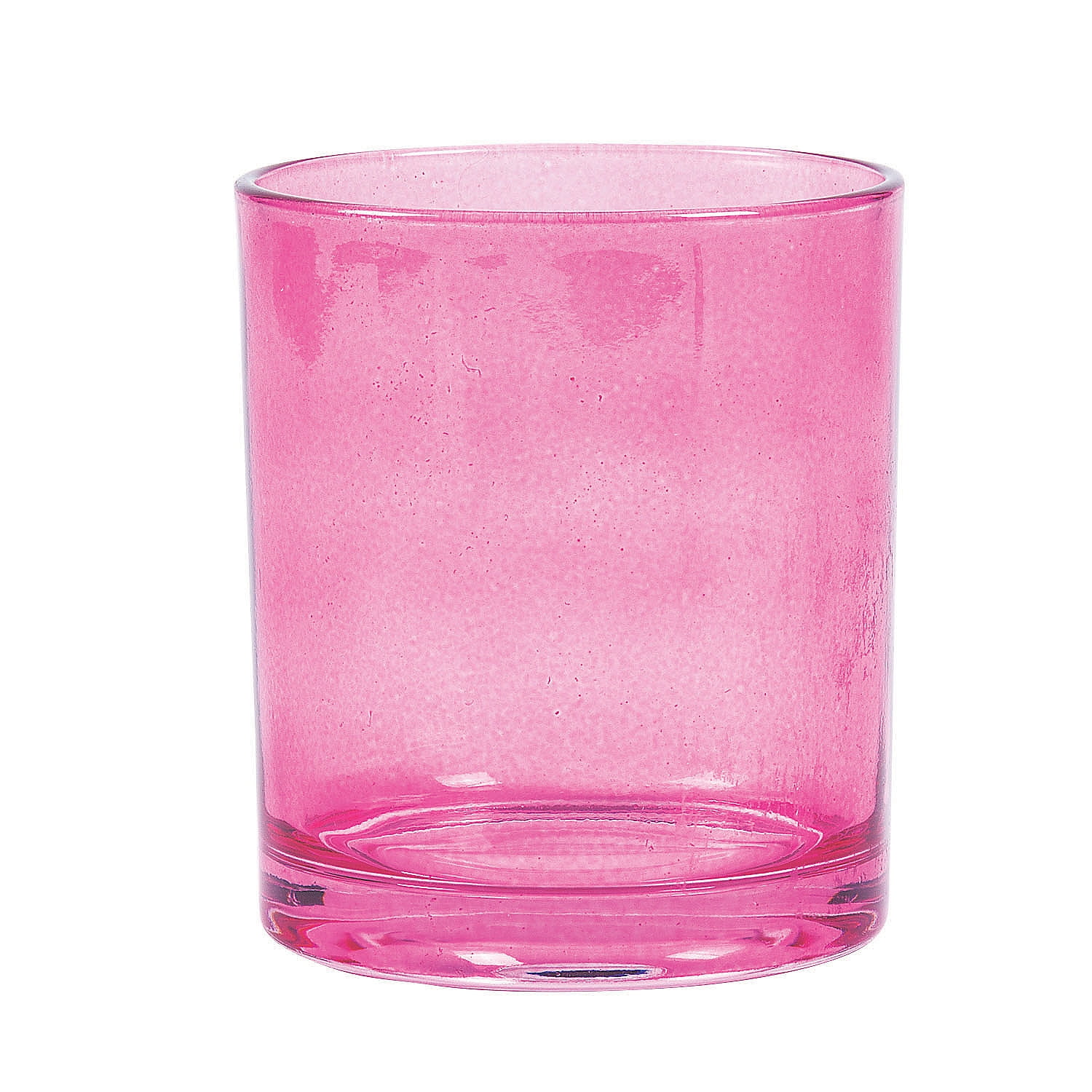 Pink Cylinder Clear Glass 4" (6Pc) - Home Decor - 6 Pieces