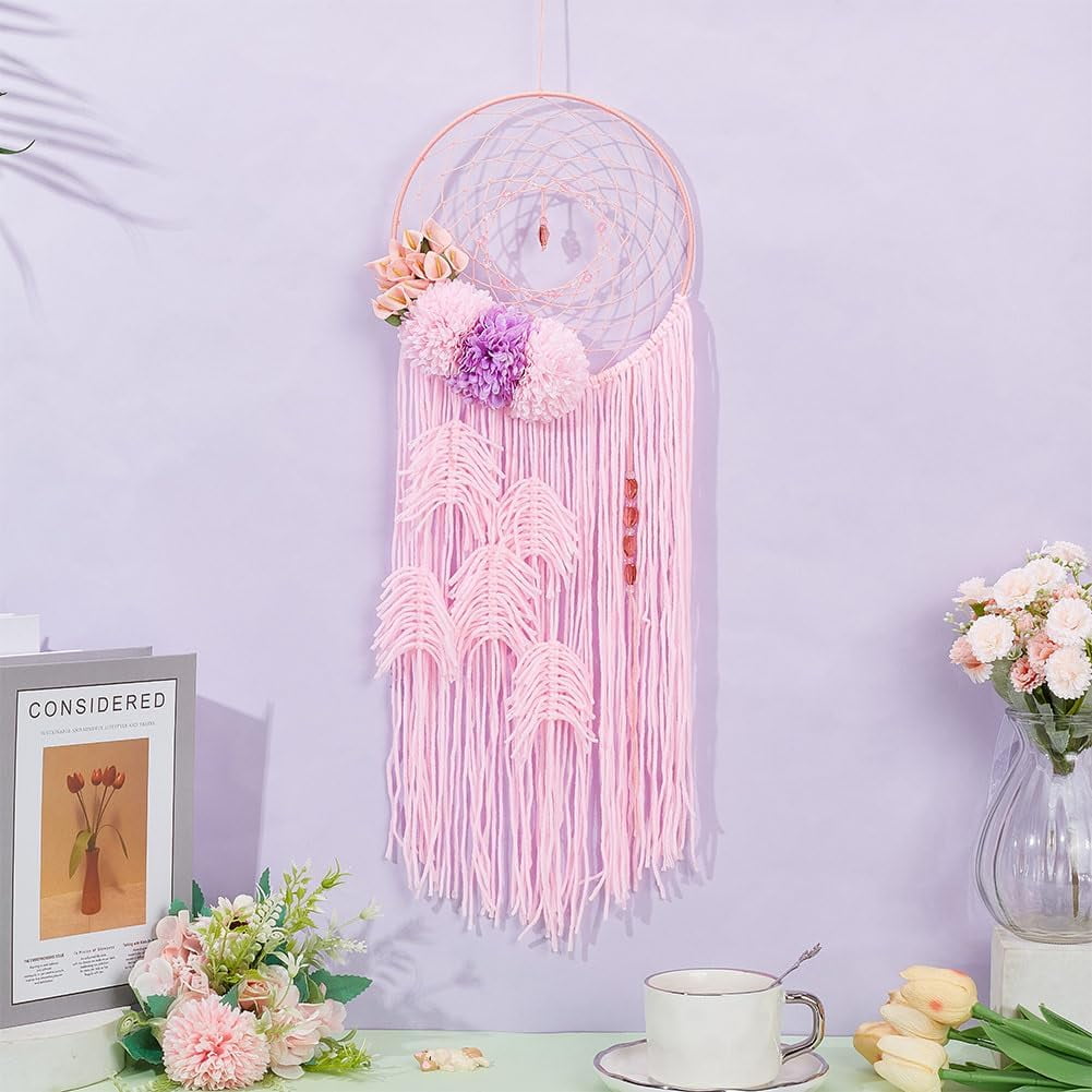 Fatiya DIY Traumfänger Kit Moonlight White - Handmade Dream Catcher Mit Federn & Tasseln