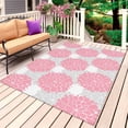 thumbnail image 1 of Pink Dahlia Outdoor Rug for Patio/Deck/Porch, Non-Slip Large Area Rug 6 x 9 Ft, Farmhouse Abstract Grey Floral Patterned Indoor Outdoor Rugs Washable Area Rugs, Reversible Camping Rug Carpet Runner, 1 of 8