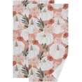 thumbnail image 1 of Pink Dahlias White Pumpkins Hand Towels for Bathroom, Halloween Fall Kitchen Towel 2 PCS Ultra Soft and Highly Absorbent Decorative Fingertip Face Bath Towels for Spa & Hotel, 28.3"x 14.4", 1 of 5
