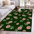 thumbnail image 1 of Pink Daisies Area Rugs 4x6 ft Flower Leaves Plant Green Background Washable Rug Non Slip Indoor Carpet Absorbent Floor Mat for Living Room Bedroom Dining Room, 1 of 9