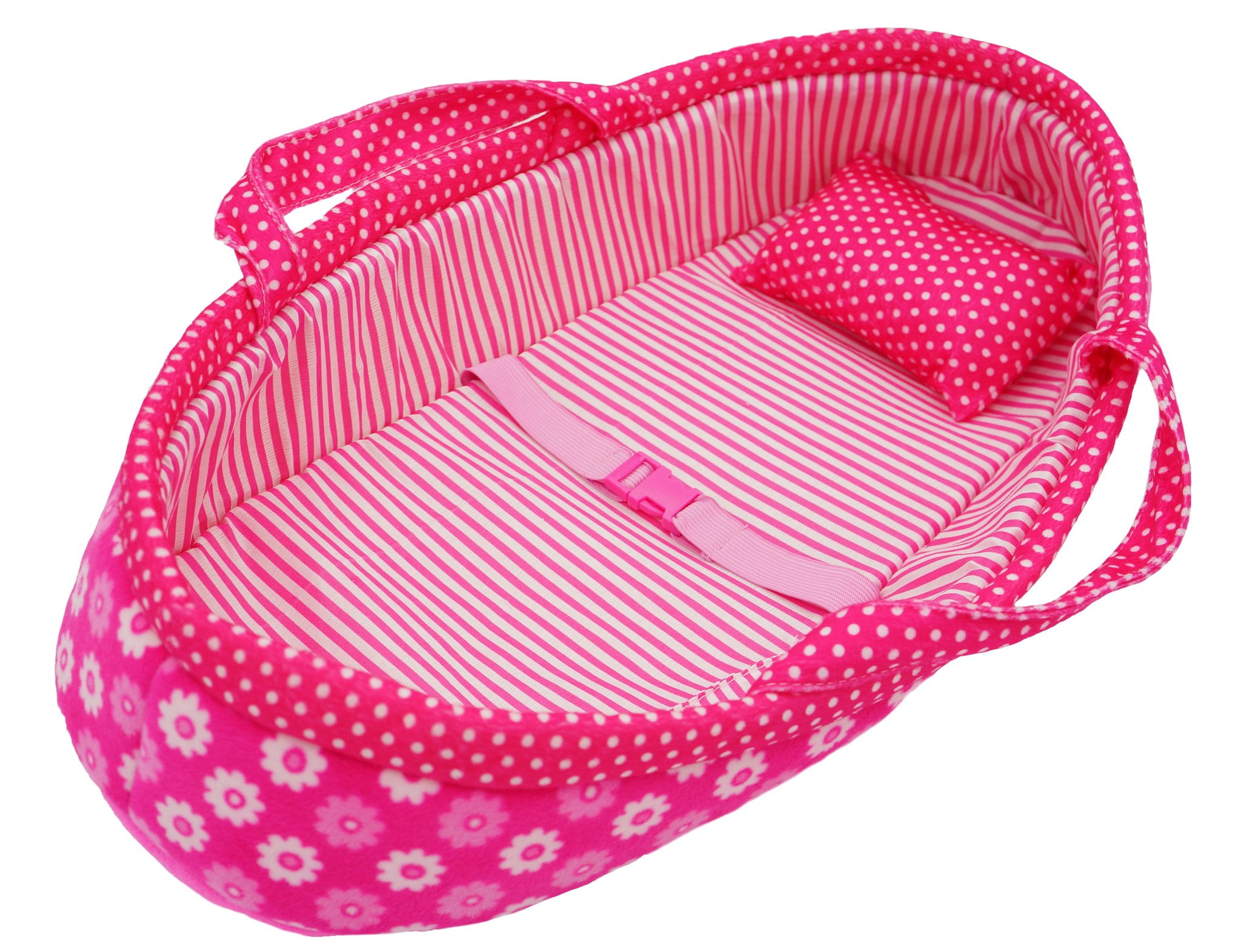 Pink Daisy Doll Carrier Bed Carrier & Pillow, 18" Baby Doll