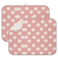 thumbnail image 1 of Pink Daisy Flower White Blooms Pattern Dish Drying Mat for Kitchen 1 Pack, Ultra Absorbent Microfiber Dishes Drainer Mats,18"x24", 1 of 4