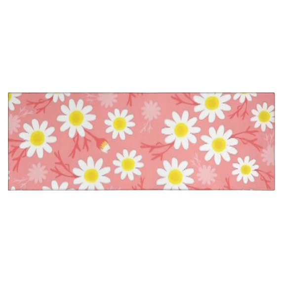 Pink Daisy Flower Yellow Centers Pattern Kitchen Rug Mat,Kitchen Runner Rugs Non Skid Washable,Decorative Kitchen Floor Mats for Kitchen,Sink,Laundry,17"X47"