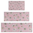 thumbnail image 1 of Pink Daisy Flower Yellow Centers Pattern Kitchen Rugs Sets Of 3,Kitchen Runner Rugs Non Skid Washable,Decorative Kitchen Floor Mats for Kitchen,Sink,Laundry,17"x30"+ 17"x47" + 17"x59", 1 of 6
