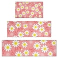 thumbnail image 1 of Pink Daisy Flower Yellow Centers Pattern Kitchen Rugs Sets Of 3,Kitchen Runner Rugs Non Skid Washable,Decorative Kitchen Floor Mats for Kitchen,Sink,Laundry,17"x30"+ 17"x47" + 17"x59", 1 of 6