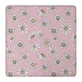 thumbnail image 1 of Pink Daisy Flower Yellow Centers Pattern Square Fitted Tablecloth with Elastic Edge,Square Table Cover,Washable Elastic Table Cover for Home Kitchen Party Decor 36"x36", 1 of 6