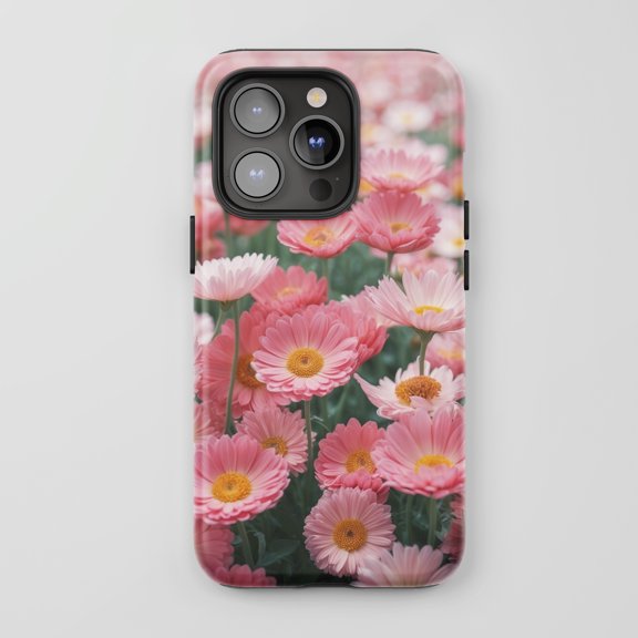 Pink Daisy Flowers For All iPhone Series Tough Phone Case Floral Pink