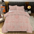 thumbnail image 1 of Pink Damask Fabric Design Texture Comforter Set Twin Size Bedding Set For Travl Bedroom Decor Quilt With 2 Pillow Cases, 1 of 5