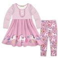thumbnail image 1 of Pink Darling Unicorn Button-Accent A-Line Dress & Leggings, 1 of 2