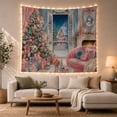 thumbnail image 1 of Pink Decorated Tree In Cozy Bedroom Window Scene, Dreamy Vintage Style for Festive Decor Lovers, Seasonal Wall Art, Christmas Gift Tapestry Wall Hanging for Bedroom and Living Room, 1 of 7