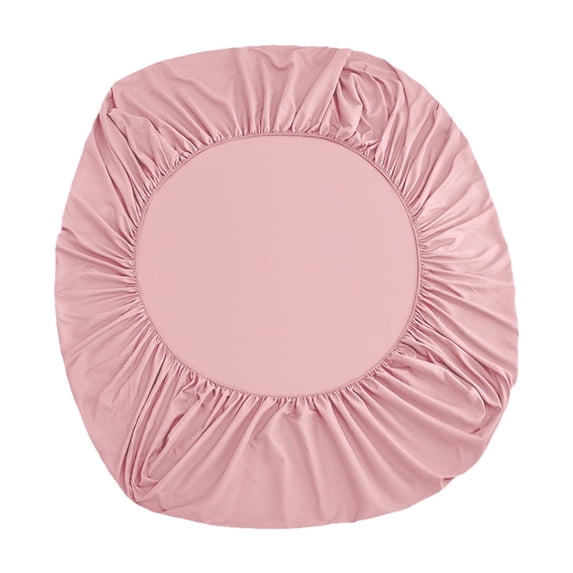 Pink Deep Pocket Stretch Fitted Sheet For Double Bed Mattress Cover Non Slip Elastic Full Coverage 54.3X74.8X11.8In Soft Breathable Jersey Knit Skin Friendly 100% Polyester Bed Linen