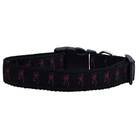 Pink Deer Nylon Ribbon Dog Collars Large