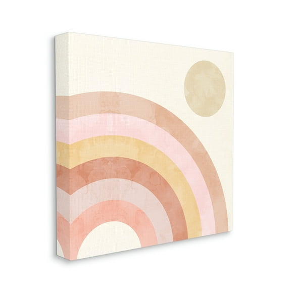 Pink Desert Rainbow Rising Sun Geometric Arches Landscape Gallery-Wrapped Canvas Print Wall Art, 17x17