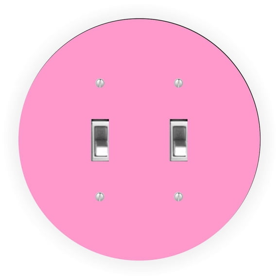 Pink Design - Round Light Switch Plate Cover - Double Toggle