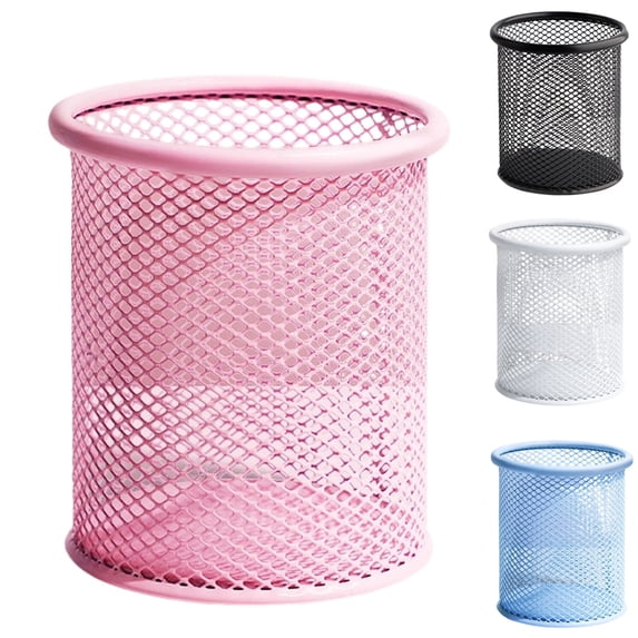 Pink Desk Pen Organizer Wire Mesh Pencil Holder Pen Cup Pen Holder for Desk Office Stationery Storage Cup
