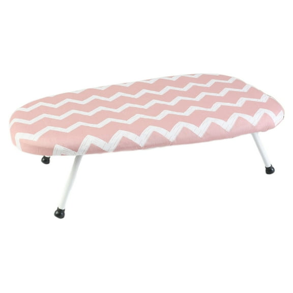 Pink Desktop Ironing Board Mini Foldable With Heat Resistant Cover For Small Space Dorm