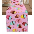 thumbnail image 1 of Pink Dessert Burlap Cotton Table Runner 16x72 Inches Long, Modern Art Colorful Watercolor Farmhouse Table Runners, Outdoor Dining Tablecloths Decor for Baby Shower/Party/Wedding, 1 of 6