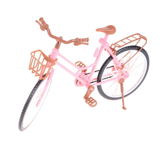 Pink Detachable Bike Bicycle With Basket For Doll House Toy Accessories 0 0 0 0 0