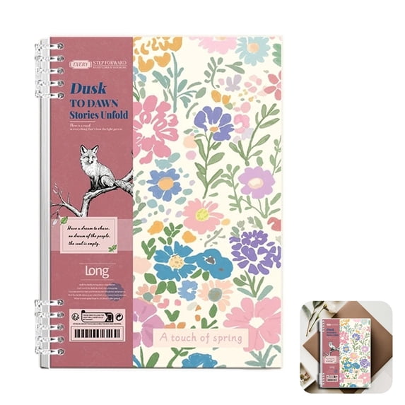 Pink Detachable Spiral Notebook, B5 Size 7.09 x 9.84 Inch Floral Loose‑Leaf Journal, Removable Page Coil Notepad for Work Memos & Personal Scheduling, Affordable Pick